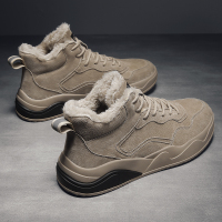 马丁靴男冬季加绒保暖高帮棉鞋男士工装靴子真皮英伦风雪地靴加厚