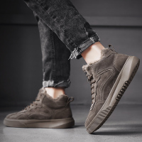 马丁靴男冬季加绒加厚保暖高帮棉鞋真皮男靴英伦潮流中帮雪地靴男