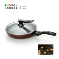 CHOOCA原装进口韩国28CM钻石融射不粘锅平底煎锅燃气电磁通用