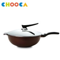 CHOOCA原装进口不粘锅32cm平底炒锅钻石涂层无烟煎锅具燃气电磁炉通用
