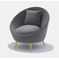 暖图家具 心理咨询室 单人位家用轻奢月牙形转角三人沙发接待办公弧形NT-01SF01型