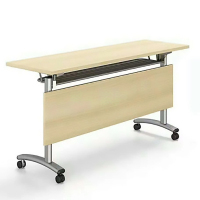暖图家具 折叠培训桌教育机构桌椅组合可移动双人学生辅导班带轮长条会议桌NT-01ZDT型