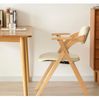 暖图家具 实木可折叠椅靠背椅子折叠餐椅办公电脑椅凳子便携座椅NT-01CY型