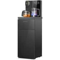 美菱智能语音茶吧机 全自动下进水 多功能遥控下置水桶中大型茶吧机一体柜 MY-YT961升级磨砂曜石黑中大型箱体 温热型