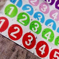 PVC防水彩色圆形不干胶数字贴纸号码贴编号贴选手参赛号尺码标签 2厘米1-108
