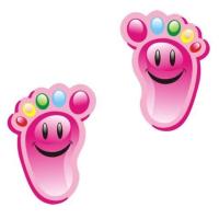 小脚丫地贴幼儿园学校地面地板台阶贴儿童房卡通防水自粘脚印贴纸 无字脚丫[粉色]15对 中