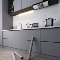 橱柜贴纸翻新厨房防油污贴纸柜门面板改色烤漆贴膜防水家具翻新贴 随机发个坏的 40宽*每2米长 赠美工刀+刮板