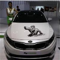 汽车个性枪手开枪引擎机盖车贴发动机前雕刻反光装饰划痕贴纸 30cm黑色