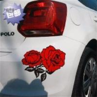 汽车车门划痕贴汽车贴纸遮挡划痕保险杠贴纸玫瑰花车装饰拉花 长度15X12厘米