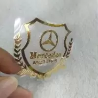 奔驰车标贴纸C级S级E300L E320L GLC GLK汽车个性侧窗车身装饰贴 小号 金色2片
