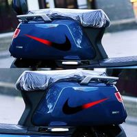 NIKE潮牌耐克大勾车贴彩色渐变车身拉花遮挡划痕车门汽车改装贴纸 耐克渐变黑+红30*12一对 进口带导气槽材质