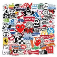 70张潮牌logo涂鸦贴纸水杯笔记本电脑滑板拉杆箱头盔装饰防水贴画 70张潮牌logo涂鸦贴纸水杯笔记本电脑滑板拉杆箱头