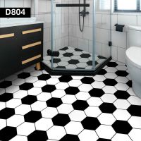 防水贴纸装饰墙贴自粘瓷砖地贴厨房墙纸防油浴室卫生间防潮防霉贴 D804黑白六格[升级款加厚] 1米*60cm宽