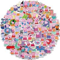 100张粉红猪小妹小猪佩奇乔治手账贴纸卡通可爱电脑防水装饰贴画 50张