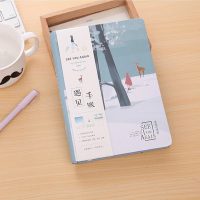 [送贴纸]小清新彩页插画手账本空白笔记本日记本记事绘画本 遇见系列[遇见花开]