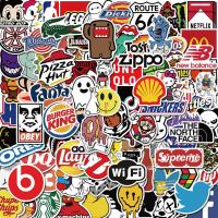 101张潮流品牌LOGO自粘图案手机壳笔记本涂鸦手账贴画防水贴纸ins 101张潮牌贴纸