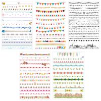5张可爱分割线平面计划本和纸贴纸手账日记diy相册半透明装饰贴画 分割线贴画5张(A款)