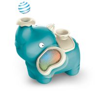 抖音萌宝吹球小象网红喷雾万向灯光音乐男孩2岁1女孩智能悬浮玩具 蓝色萌象吹小球 不加其他东西