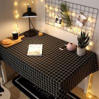 书卓布课桌套长方形书桌布学校课桌罩小学生书桌布女孩写字台儿童 黑格 40*60(小盖巾)