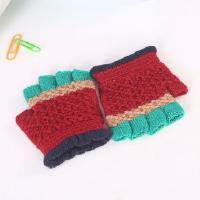 儿童手套冬季男宝宝手袜3-6个月1岁2岁3岁半指女孩漏手指保暖半截 红色 均码