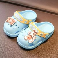 巴布豆室内儿童凉拖鞋防滑婴儿小童小孩幼儿洞洞女宝宝女宝夏2岁3 天蓝色 内长12.5cm 130