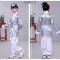 儿童古装书童演出服男女童郭雪芙汉服幼儿园三字经弟子规表演服 灰色书童服 100(推荐身高90-99cm)