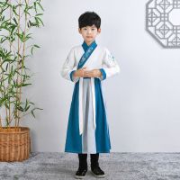 儿童古装汉服国学服小学生开笔礼古诗朗诵合唱三字经中国风演出 拼接直袖 110