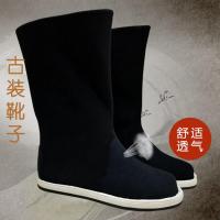 儿童古装汉服国学服中国风改良小学生男女演出服三字经唐诗朗诵书 黑色靴子 100