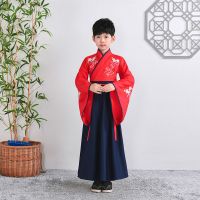 古装儿童汉服女古风国学服仙女男童中国风三字经小学生演出服春秋 男款大袖 110