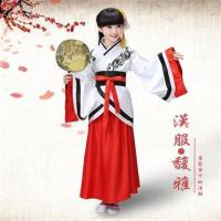 儿童汉服古装男女童国学服书童三字经朗诵表演服中华孝道演出服装 经典白/女款 110码/适合身高105-115