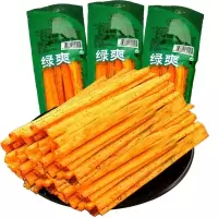 刘师傅千味源绿爽辣条香葱味80后童年怀旧零食麻辣皮香辣辣片 绿爽辣条[10包]