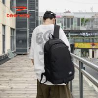 德尔惠时尚小学初中高中学生书双肩包潮酷大容量旅行双肩包电脑包 大号黑色[48*32*17CM]