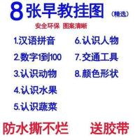 认读小孩儿童认字挂图乘法表贴图表小孩子古诗装饰画拼音健康墙贴 精选8张不重复(送胶带)