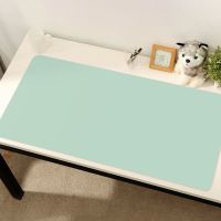 儿童护眼鼠标垫电脑办公桌面垫防脏超大硬面家用学生写字桌垫 学生写字垫桌垫-浅绿色[护眼环保] 60cm*30cm