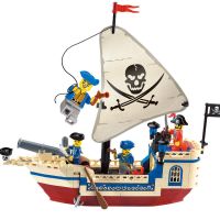 启蒙积木兼容乐高玩具儿童益智拼装海盗船男孩拼插拼图加勒比模型 明珠号(188颗粒)