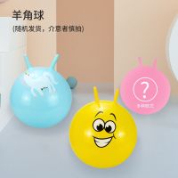 儿童卡通玩具跳跳马加大加厚带音乐跳跳鹿充气皮马幼儿玩具羊角球 羊角球[颜色随机]