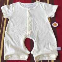 婴儿连体衣夏装纯棉男女宝宝短袖开裆爬服新生儿衣服薄0-1岁哈衣6 夏季哈衣[黄色] 66码建议身高59-66cm