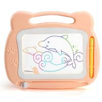 儿童画画板超大号磁性写字板彩色小孩1-3岁玩具女宝宝绘画涂鸦板 181C小号小熊画板[橙蓝随机]