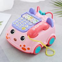 儿童玩具电话机仿真座机益智早教灯光音乐0-1-3岁婴儿宝宝男 中号电话机(粉色) 基础版(需自备电池+螺丝刀)