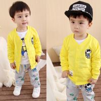 春夏装0-1岁男女童棉开衫薄外套婴儿衣服1-2-3岁6个月宝宝空调衫 史努比开衫:黄色 73cm