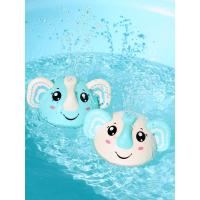 儿童戏水玩具澡盆洗澡玩具喷水球玩具婴儿戏水宝宝洗澡喷水玩具 感应喷水大象-(蓝色) 标配[普通电池]