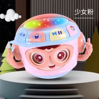 儿童不倒翁手拍鼓益智早教0-1岁婴儿音乐拍拍鼓6个月男女宝宝玩具 标配[不带电池]不倒翁早教手拍鼓粉色