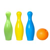 儿童保龄球宝宝运动器材室内户外运动器材大号男孩女孩益智玩具 3个大瓶+1球(体验装颜色随机混搭)