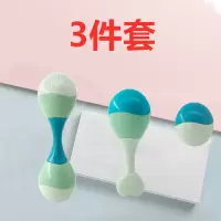 婴儿摇铃玩具0-1岁可啃咬新生儿早教小沙锤宝宝抓握训练打击乐器 可温水冲洗/彩随机色 马卡龙色音符沙锤套餐3