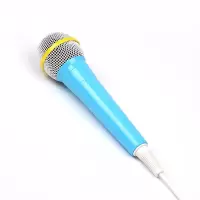 麦克风智能机器人儿童早教机学习机故事机话筒有线儿童K歌麦克风 蓝色