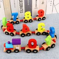 木制早教1-2-3岁益智数字火车玩具宝宝木质拼装积木男女孩智力 木质小火车