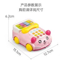 儿童打地鼠玩具灯光音乐多功能早教机宝宝益智早教电动玩具3-6岁 粉色电话机 电池套餐