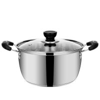 不锈钢加厚汤锅不粘锅小炖锅煲汤锅具家用煮粥实用火锅燃气电磁炉 *18*cm加厚/单底*炉具通用