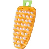 日本进口果蔬清洁刷可弯曲洗蔬菜神器厨房水果清洗刷山药土豆去泥 橙色代工[一个装]