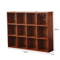 复古壁挂式墙面收纳架实木十二宫格桌面收纳盒创意摆件盲盒储物盒 做旧色